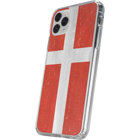 Denmark Flag Distressed iPhone 11 Pro Clear Case